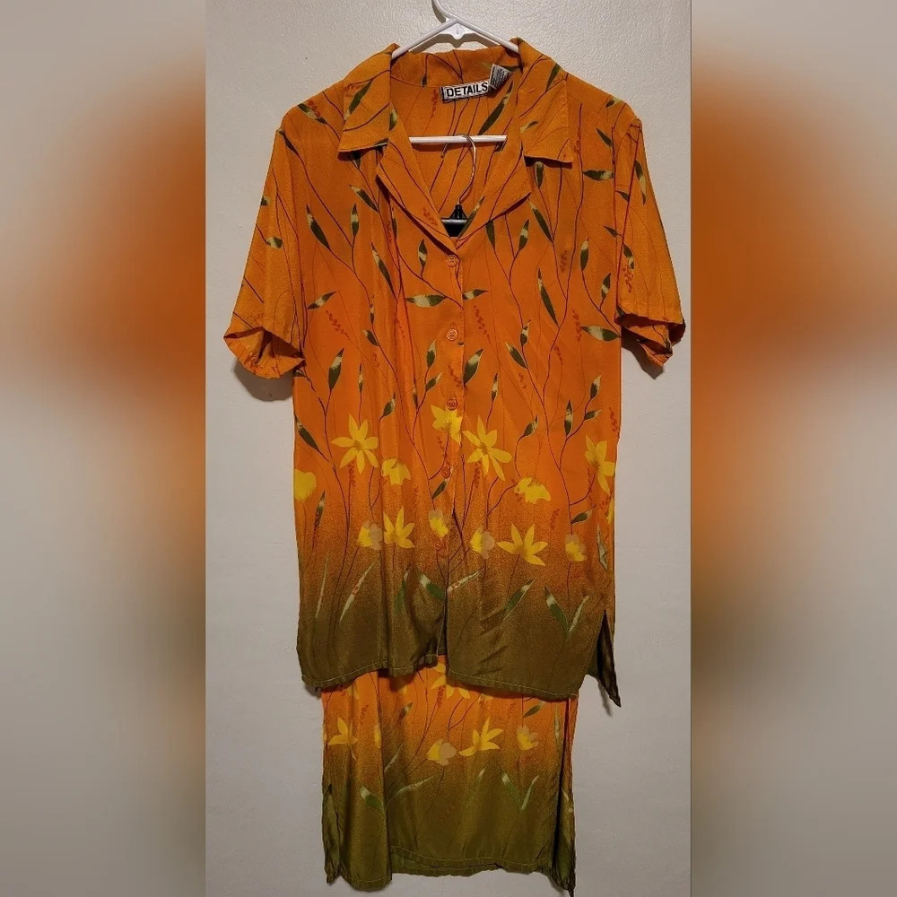 Plus Size Two piece women's maxi-skirt and top set (Size S)